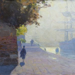 Veduta di Venezia con veliero